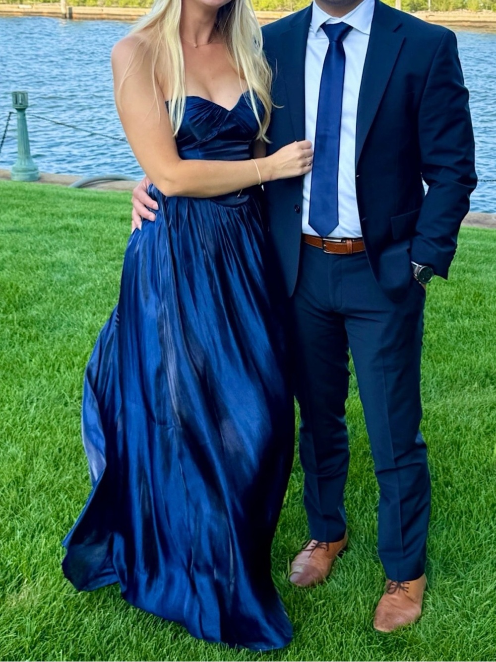 Lulus // Kylin Navy Satin Maxi Dress